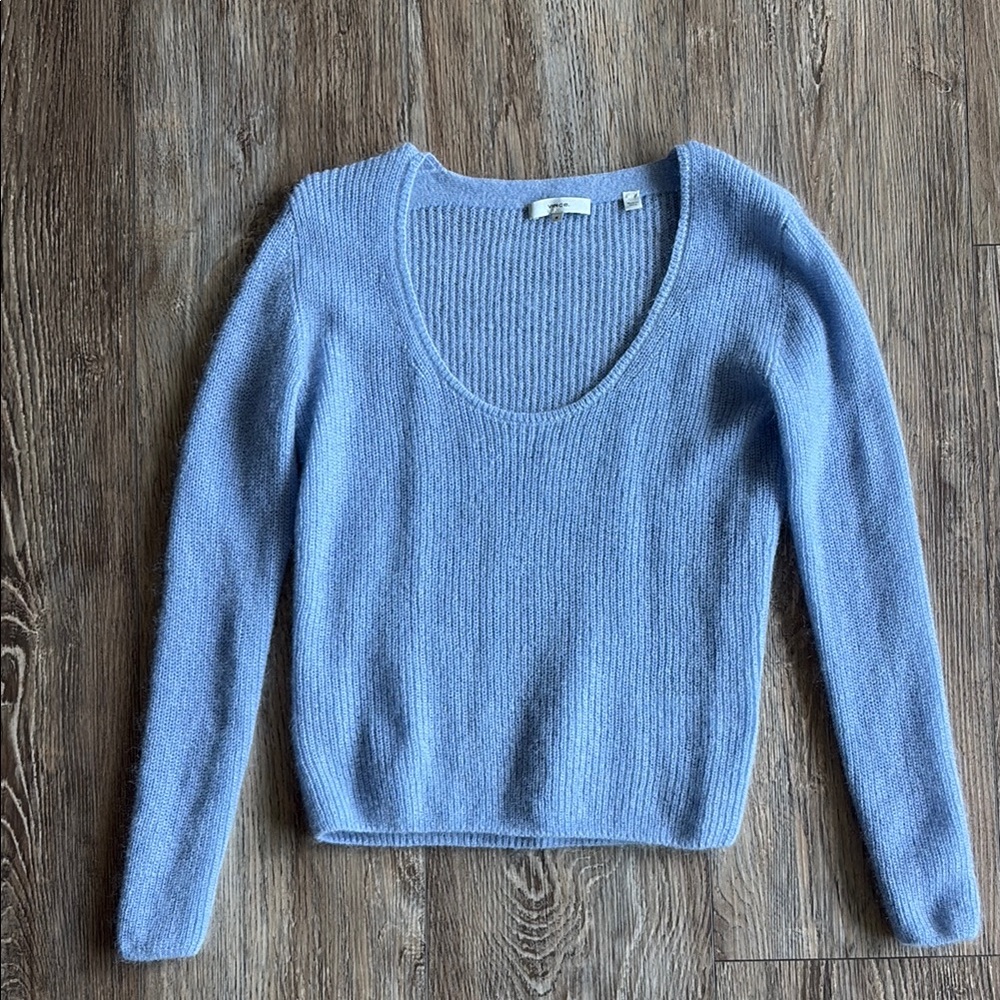 Vince Blue Crew Neck Sweater Soft Knit Pullover
